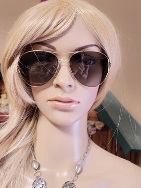 Givenchy Gold Aviator Sunglasses with Brown Gradient Lenses